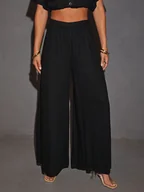 Spodnie damskie - LA Angels Spodnie w kolorze czarnym - miniaturka - grafika 1