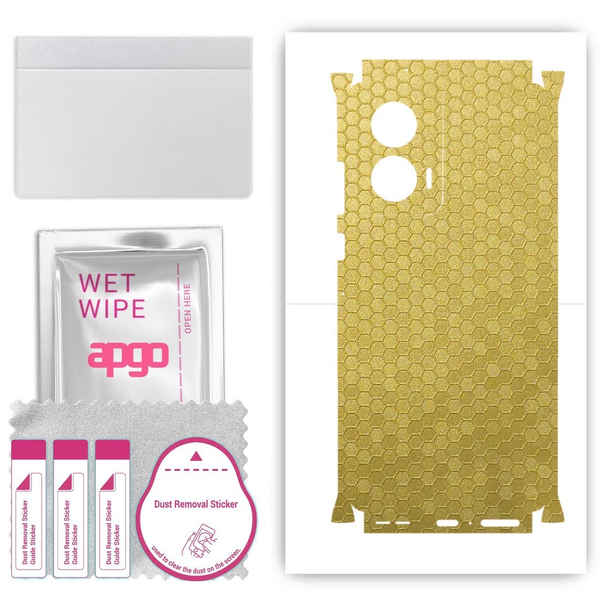 Folia naklejka skórka strukturalna na TYŁ+BOKI do Motorola Edge 50 Fusion - Plaster Miodu Złoty - apgo SKINS