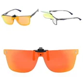 Akcesoria do okularów - Nakładki przeciwsłoneczne polaryzacyjne na okulary korekcyjne NA-181C pomarańczowe - miniaturka - grafika 1