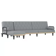 Narożniki - Sofa rozkładana L, jasnoszara, 260x140x70 cm, tkan - miniaturka - grafika 1