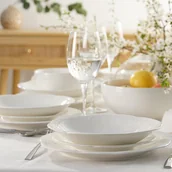 Serwisy obiadowe - Serwis obiadowy porcelanowy na 6 osób WHITE PRINCESS - miniaturka - grafika 1