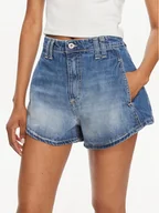Spodenki damskie - Please Szorty jeansowe D0KDEH0W7S Niebieski Regular Fit - miniaturka - grafika 1