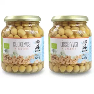 Bio Kontynenty Ciecierzyca w zalewie (słoik) Zestaw 2 x 350 g Bio - Warzywa w marynacie - miniaturka - grafika 1