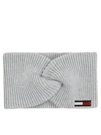 Apaszki i szaliki damskie - Tommy Hilfiger Opaska materiałowa Elongated Flag AW0AW16776 Szary - miniaturka - grafika 1