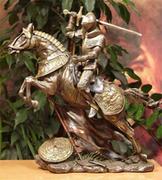 Figurki dekoracyjne - Rycerz na koniu z mieczem i flagą - miniaturka - grafika 1