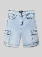 Spodnie i spodenki dla chłopców - Szorty jeansowe o kroju regular fit z kieszeniami cargo - miniaturka - grafika 1
