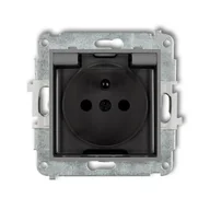 Gniazdka elektryczne - Karlik Gniazdo pojedyncze z uziemieniem IP44 szary 27MGPB-1zdp - miniaturka - grafika 1