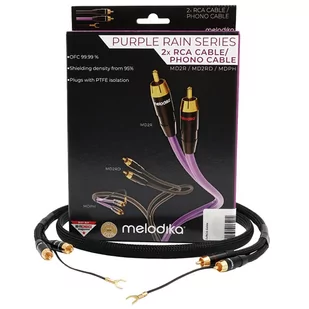 Melodika Purple Rain Black Edition MDPHD10 - Kabel gramofonowy 2xRCA Phono z żyłą uziemiającą 1m 1m ✦ SALON ✦ ZAPYTAJ O RABAT ✦ RATY 30x0% - Akcesoria gramofonowe - miniaturka - grafika 1