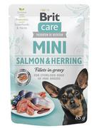Mokra karma dla psów - Brit Care Pies Care MINI Sterilised Salmon&Herring Karma z łososiem i śledziem dla psa 85g - miniaturka - grafika 1