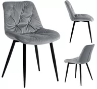 Krzesła - ExitoDesign Krzesło tapicerowane MALMO velvet szary - miniaturka - grafika 1