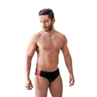 Kąpielówki męskie - Kąpielówki męskie czarny czerwony M - miniaturka - grafika 1