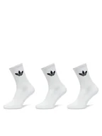 Skarpetki damskie - adidas Zestaw 3 par wysokich skarpet unisex Trefoil Cushion IJ5616 Biały - miniaturka - grafika 1