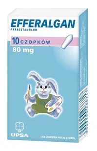 UPSA Efferalgan 80mg czopki 10 szt. - Przeziębienie i grypa - miniaturka - grafika 1