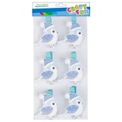 Pozostałe akcesoria dla plastyków - Craft with Fun Ozdoba dekoracyjna Drew Spinacz Ptaszek 6szt 12/288 - miniaturka - grafika 1