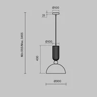 Lampy sufitowe - Lampa żyrandol Maytoni Antic, dymny szary/złoty, Ø 30 cm, szkło, E27 - miniaturka - grafika 1