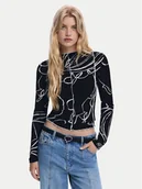 Bluzki damskie - Desigual Bluzka Londres 25WWTK49 Czarny Regular Fit - miniaturka - grafika 1