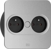 Gniazdka elektryczne - Bachmann BACHMANN TWIST 2 2xUTE 2.0m AEH srebrny kwadratowy - miniaturka - grafika 1