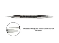 Akcesoria do paznokci - DWUSTRONNY SILIKONOWY PĘDZEL DO ZDOBIEŃ I SONDA - miniaturka - grafika 1