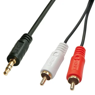 Lindy Kabel Jack 3.5mm RCA Cinch x2 1m czarny 35680 35680 - Kable - miniaturka - grafika 2