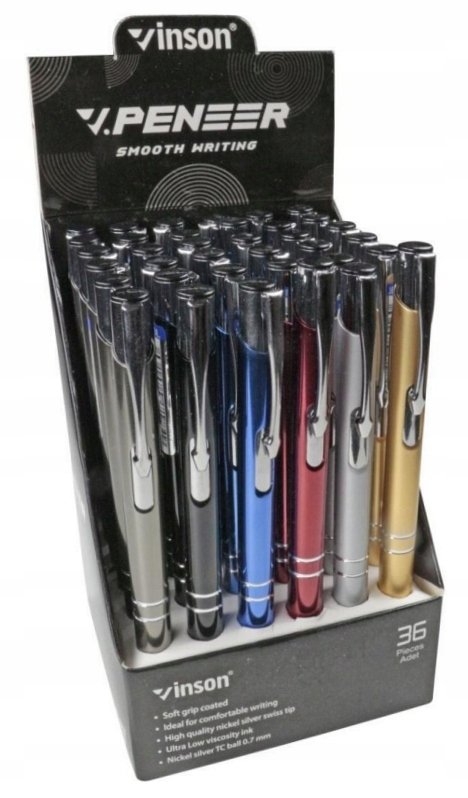 Długopis automat. Pioneer niebieski (36szt)