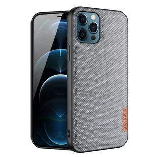 Dux Ducis Fino etui pokrowiec pokryty nylonowym materiałem iPhone 12 Pro / iPhone 12 szary - Etui i futerały do telefonów - miniaturka - grafika 1
