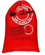 Przybory szkolne - Świąteczny czerwony worek Świętego Mikołaja – idealny na prezenty! Przygotuj się na magię Bożego Narodzenia z naszym stylowym workiem, który ożywi k.. - miniaturka - grafika 1