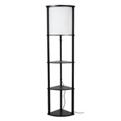 Lampy stojące - Półka lampa podłogowa Menno 44798/81/30 Lucide MDF czarna beżowa - miniaturka - grafika 1