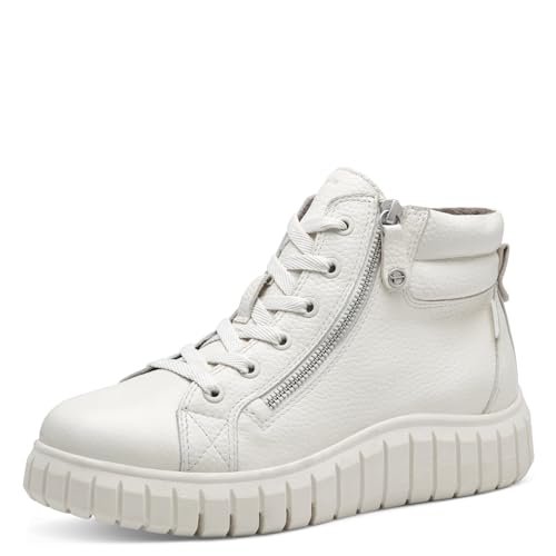 Tamaris Damskie buty sznurowane Comfort, z podszewką Duo-TEX i Extra Grip, modne kozaki, Offwhite, 39 EU, białawy, 39 EU