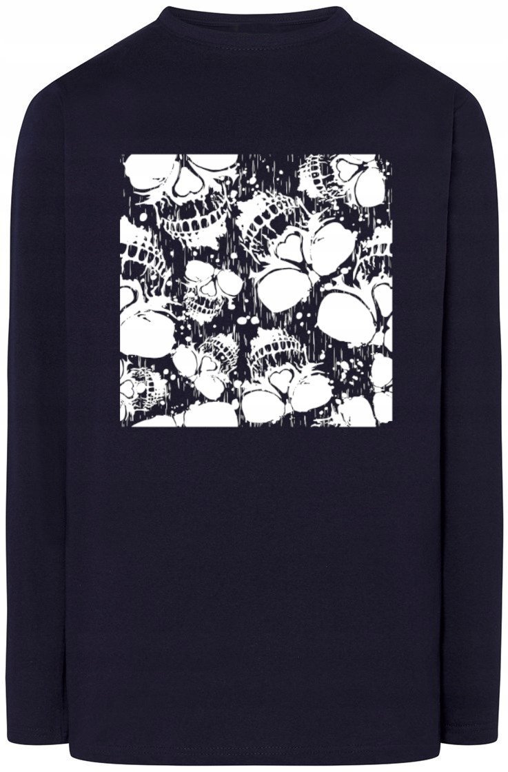 Longsleeve męski nadruk Czaszki Modny Rozm.4XL