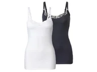 Bielizna ciążowa - esmara® Topy do karmienia z biobawełną, 2 sztuki (Granatowy/biały, XS (32/34)) - miniaturka - grafika 1