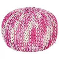 Pufy i podnóżki - Puf 50 x 35 cm biało-różowy CONRAD - miniaturka - grafika 1