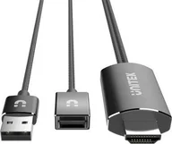 Kable - Unitek USB-A - USB-A + HDMI 1 m Czarny M1104 - miniaturka - grafika 1