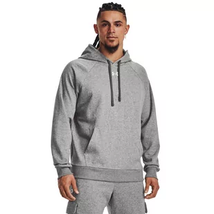 Męska bluza dresowa nierozpinana z kapturem Under Armour UA Rival Fleece Hoodie - szara - UNDER ARMOUR - Bluzy sportowe męskie - miniaturka - grafika 1