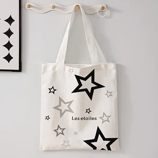 TEMU Torba na zakupy z nadrukiem w gwiazdki, torba na ramię na zakupy, wielofunkcyjny plecak, torba na zakupy z nadrukiem na płótnie - Torebki damskie - miniaturka - grafika 1