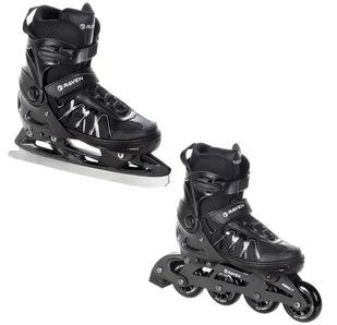 Rolki Łyżwy Figurowe 2W1 Raven Expert Black 43-46 - Łyżwy - miniaturka - grafika 1