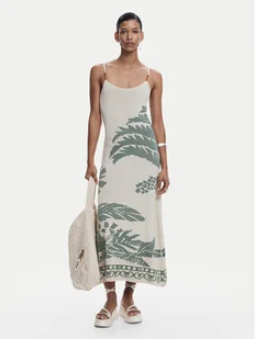 Desigual Sukienka letnia Marsella 25SWVF11 Beżowy Slim Fit - Sukienki - miniaturka - grafika 1