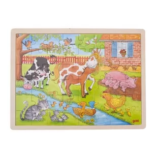 Goki WIEŚ drewniane puzzle 48 el. GK 57745 - Puzzle - miniaturka - grafika 1