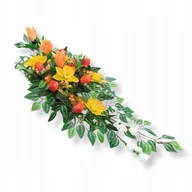 Sztuczne kwiaty - STROIK NA CMENTARZ DO DOMU Wiosenna dekoracja Żonkile Tulipany Wielkanoc - miniaturka - grafika 1