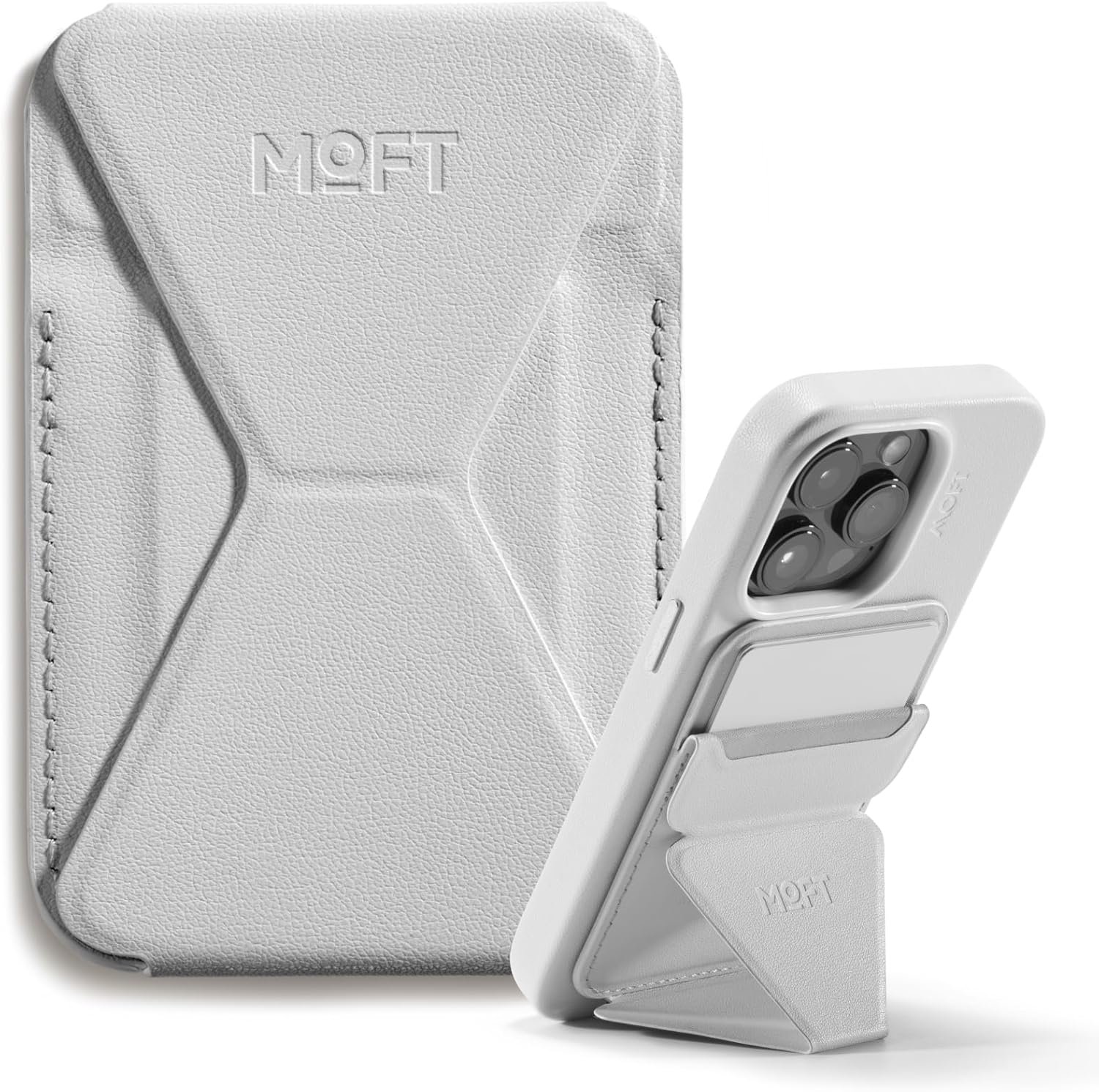 Moft stojak MagSafe do iPhone 17/16/15/14/13/12 portfel szary 2w1