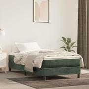 Łóżka - Lumarko Rama łóżka, ciemnozielona, 90x200 cm, tapicerowana aksamitem - miniaturka - grafika 1