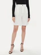 Spodnie sportowe damskie - ONLY Bermudy Caro 15278792 Biały Loose Fit - miniaturka - grafika 1