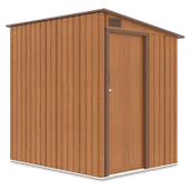 Altany ogrodowe - Domek narzędziowy JASPER 150x194cm Oak Brown, metalowy, z pojedynczymi drzwiami, wentylowany, idealny schowek na sprzęt ogrodowy Hardmaister - miniaturka - grafika 1