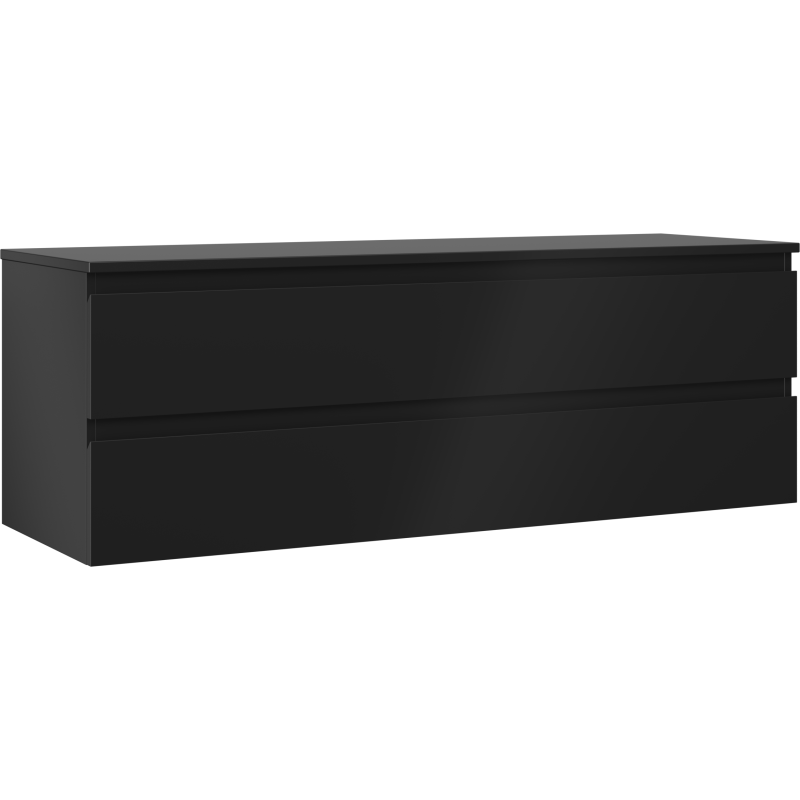 Mexen Orio szafka łazienkowa podumywalkowa 140 cm z blatem, 2 szuflady, czarna mat - 91A10-14047-2-BFFC71