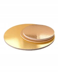 Podkład pod tort złoty cienki 1050g 26cm 10szt - Dodatki do ciast w proszku - miniaturka - grafika 1