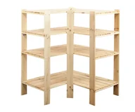 Regały - Maxi Regał Narożny Drewniany 115X85X50 Cm 4 Półki Ażurowe Surowy Drewno Sosnowe Naturalny Maxi-3Wa+ / Wamar-Sosenka - miniaturka - grafika 1