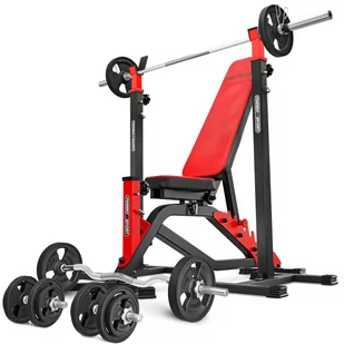 Zestaw do treningu siłowego Marbo Sport ławka regulowana i stojaki pod sztangę - Ławki treningowe - miniaturka - grafika 1