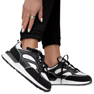 Buty Sportowe Damskie Sneakersy Permani Basida Czarno Białe 39 - Sneakersy damskie - miniaturka - grafika 1