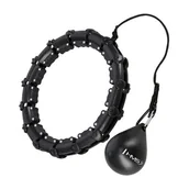 Pozostały sprzęt i akcesoria do ćwiczeń - HHW02 HULA HOP BLACK Z WYPUSTKAMI I OBCIĄŻNIKIEM HMS - miniaturka - grafika 1
