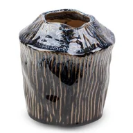 Wazony i flakony - Wazon Dekoracyjny Ceramiczny Alda 13X13X14 Granatowy + Beżowy - miniaturka - grafika 1