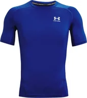 Koszulki męskie - Under Armour Under Armour Heatgear Armour Short Sleeve 1361518-400 niebieskie L - miniaturka - grafika 1